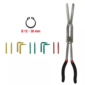 Dubbelled-låsstång för inre låsringar med utbytbara spetsar