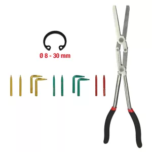 Dubbelled-låsstång för inre låsringar med utbytbara spetsar