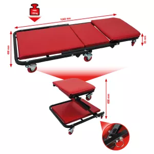 Vikbar verkstadsliggvagn. 1040x490mm