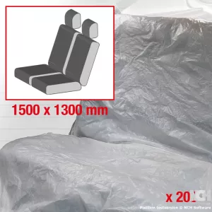 Engångs-dubbelsätesskydd. vitt. 200 stycken