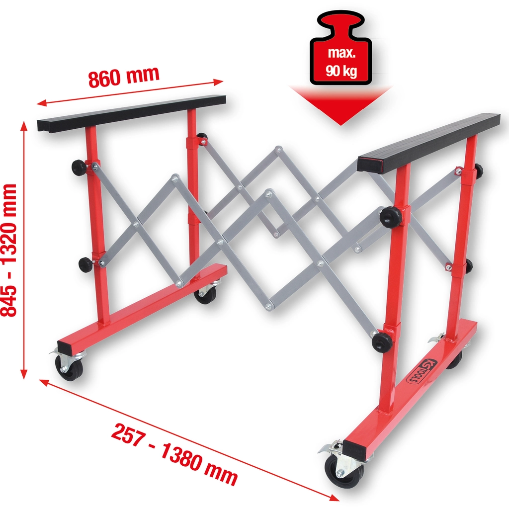 universal teleskopisk fleranvändningsvagn. 257-1380mm
