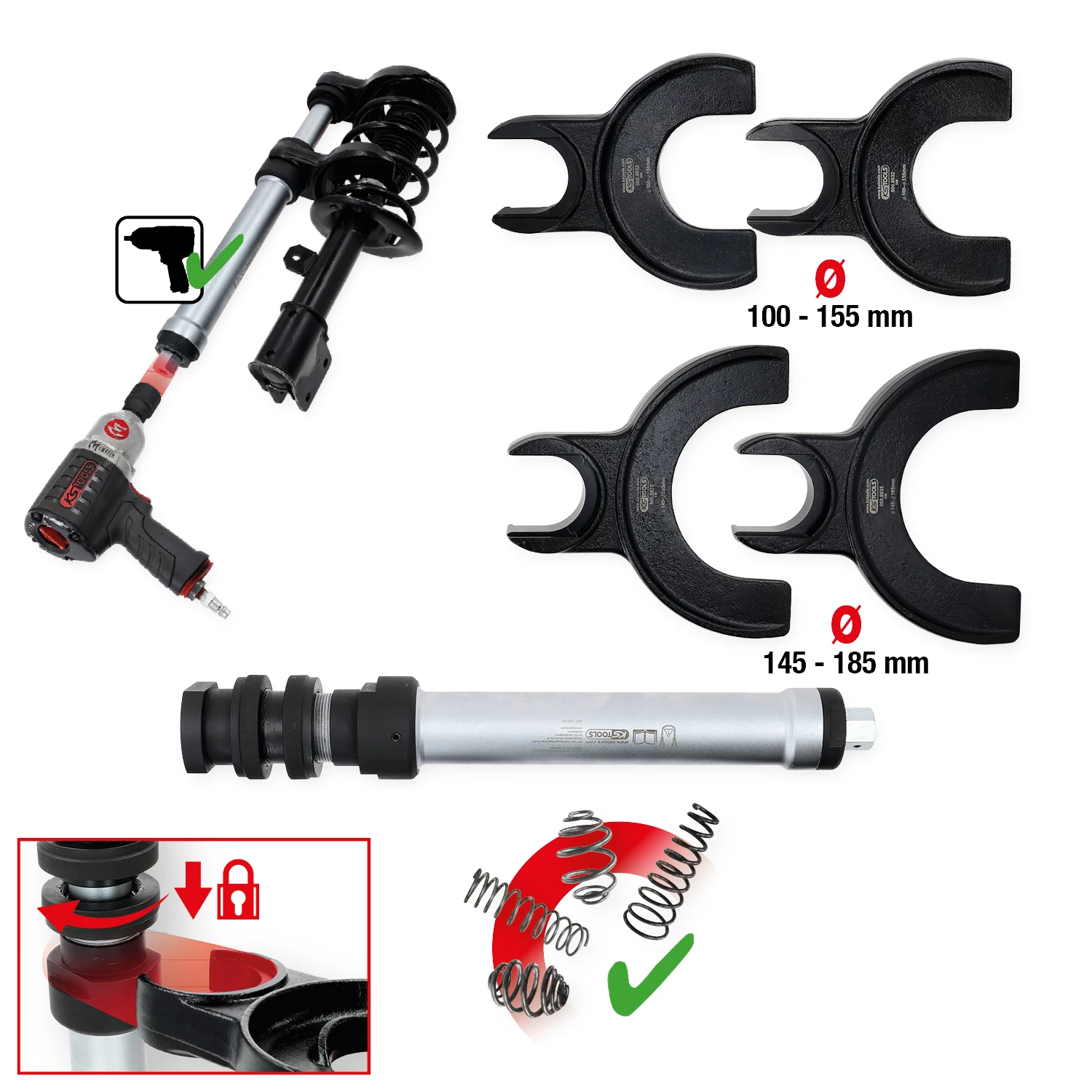 McPherson fjäderspännare. 6-delat