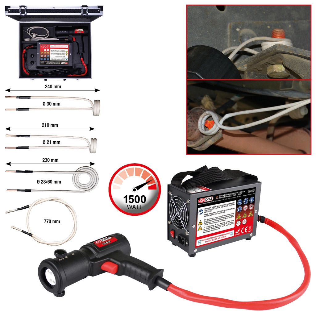 Induktion-värmepistol-sats. 5-delar. 1.5 KW