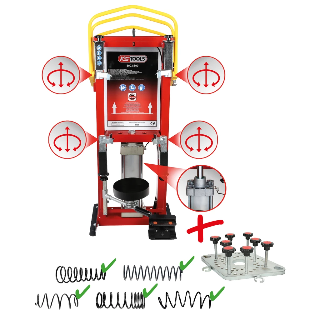 Tryckluft-ställ-fjäderspännare med adapterplatta
