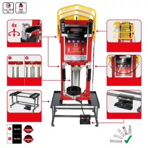 Trycklufts-läges-fjäderspännare med enkel-cylinder och underram