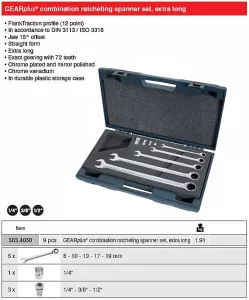 Spärrnyckelsats extra långa