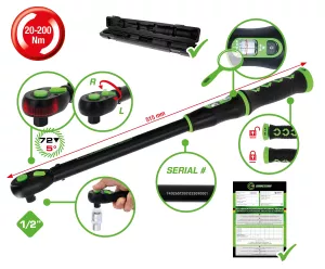 1/2" COMPETITION momentnyckel med spärr. 20-200Nm