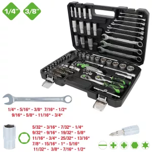COMPETITION 1/4" + 3/8" insticksnyckel-sats. 91-delar