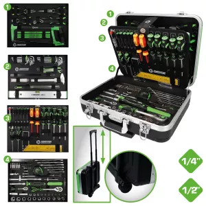 COMPETITION 1/4"+1/2" Universal-verktygssats. 147-delar