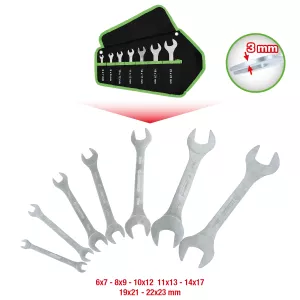 COMPETITION dubbel-nyckel-sats. 7 delar. extra plan