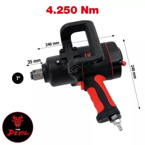 1" THE DEVIL Högkapacitet-tryckluft-slagskruvmejsel. 4250Nm