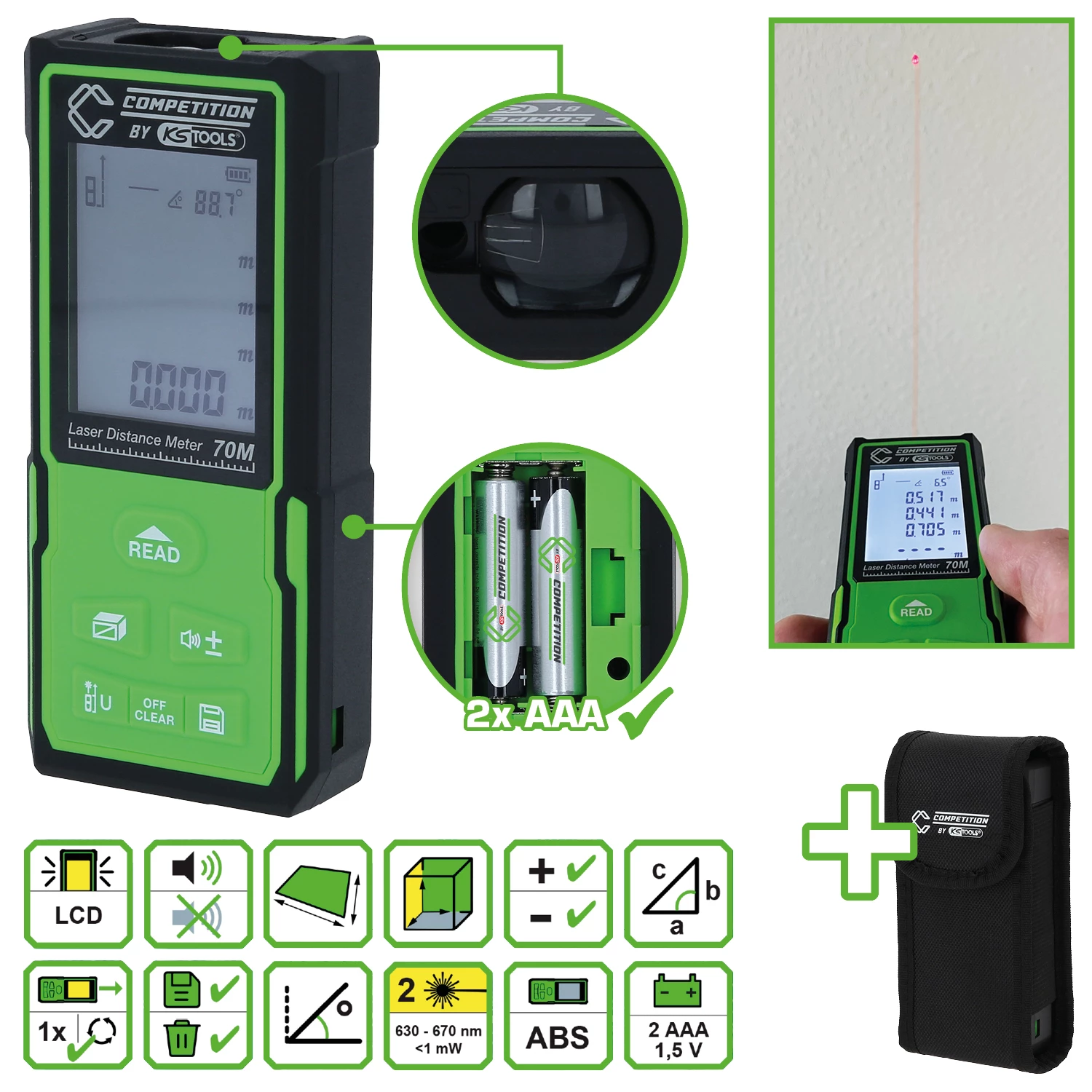 COMPETITION laseravståndsmätare upp till 70 m