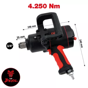 3/4" THE DEVIL Högkapacitet-tryckluft-slagskruvmejsel. 4250Nm