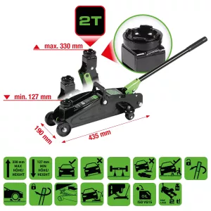 COMPETITION Hydraulisk stål-domkraft. 2000 kg