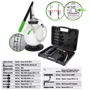 COMPETITION Universal växellådolje-påfyllningssystem-sats med 15-delars adaptersats