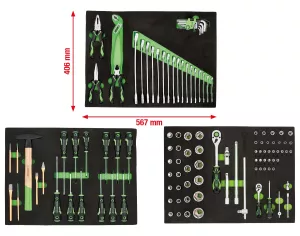 COMPETITION Systeminläggs-sats för verkstads-skåpssystem 512.6000 med 119 premium-verktyg