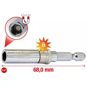 1/4'' Auto-slimblock snabbytes-bithållare. 65mm