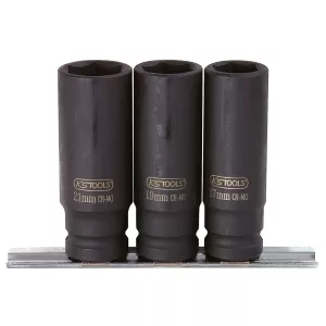 1/2”Sexkant-krafthylssats. lång. 3-delar