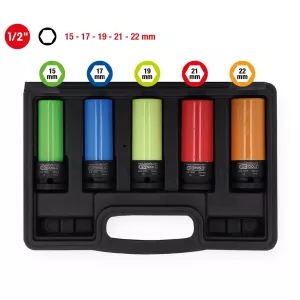 1/2" aluminiumfälgar krafthylssats. stark 5-delar