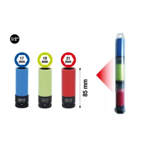 1/2" aluminiumfälgar krafthylssats. stark 3-delar