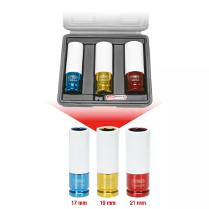 1/2" aluminiumfälgar krafthylssats. 3-delar