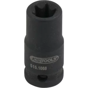 1/4" Torx kraft-hylsa. kort. E8