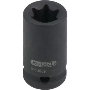 1/4" Torx kraft-hylsa. kort. E10