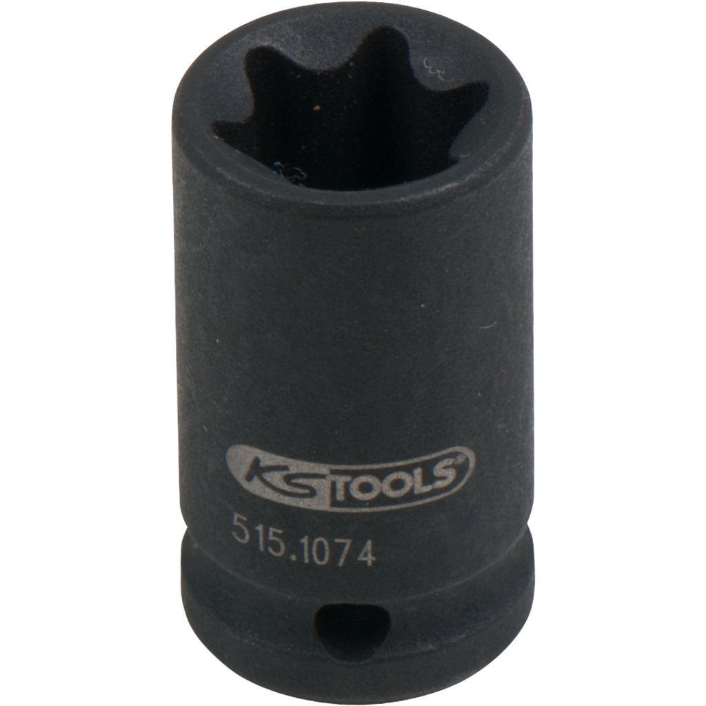 1/4" Torx kraft-hylsa. kort. E12