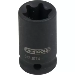 1/4" Torx kraft-hylsa. kort. E12