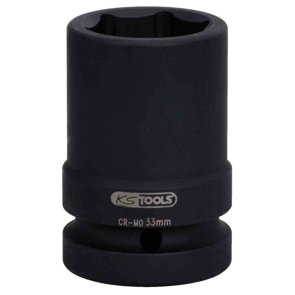 1" sexkant-krafthylsa. medellång 33mm