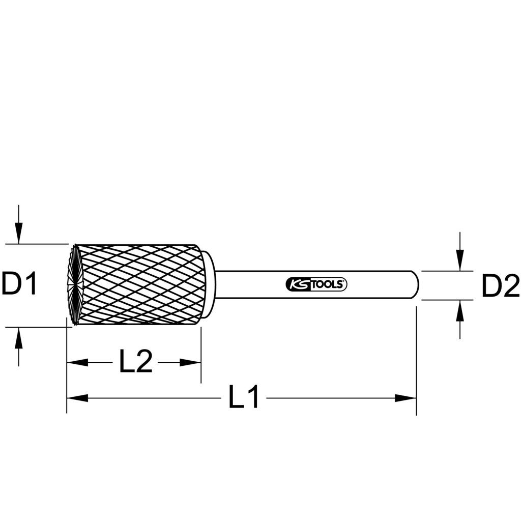 HM cylinder-frässtift Form A med stjärntandning. 3mm