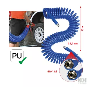 PU-spiralslang för tryckluft Ø 8mm