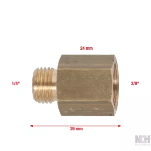 Mässing-reduceringsnippel. G1/4"AG x G3/8"IG