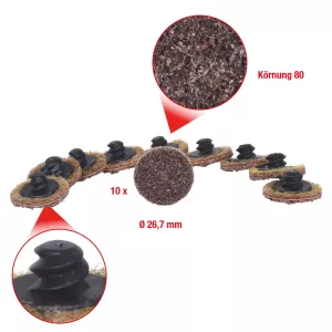 Extra slipkuddar. Ø26.7 mm. kornstorlek 80. 10-pack