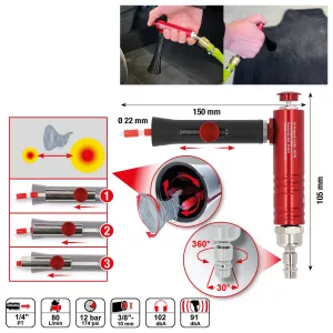 Trycklufts-blåspistol med justerbart munstycke