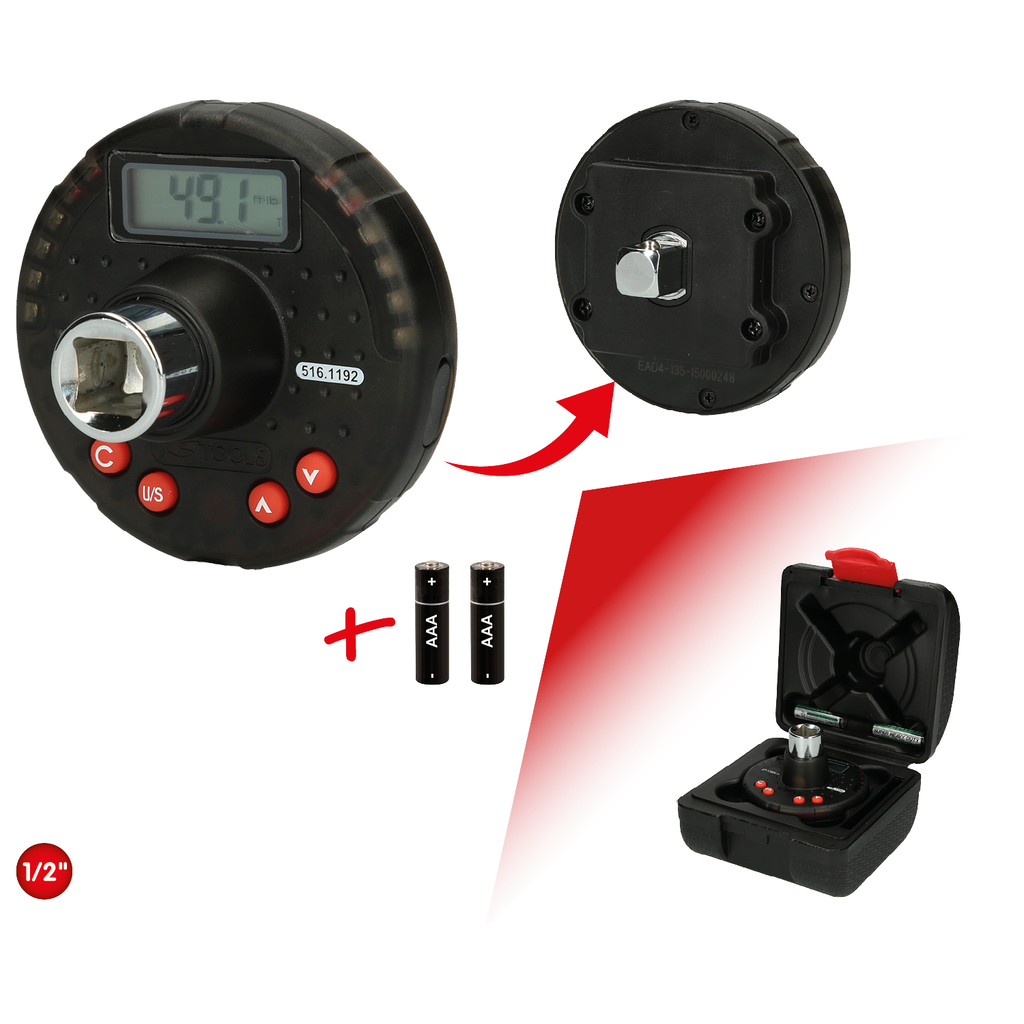 1/2" Digital vridmomentadapter med vinkelmätare. 27-135 Nm