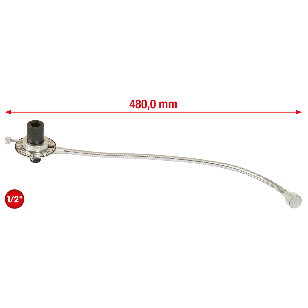 1/2” vridvinkelmätskiva. magnet