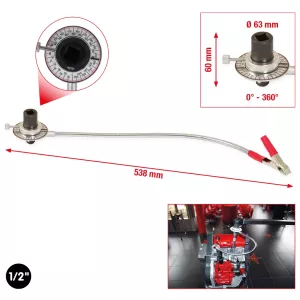 1/2” vridvinkelmätskiva. vev