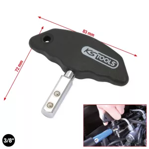 3/8" T-grepp. fyrkantsdrev