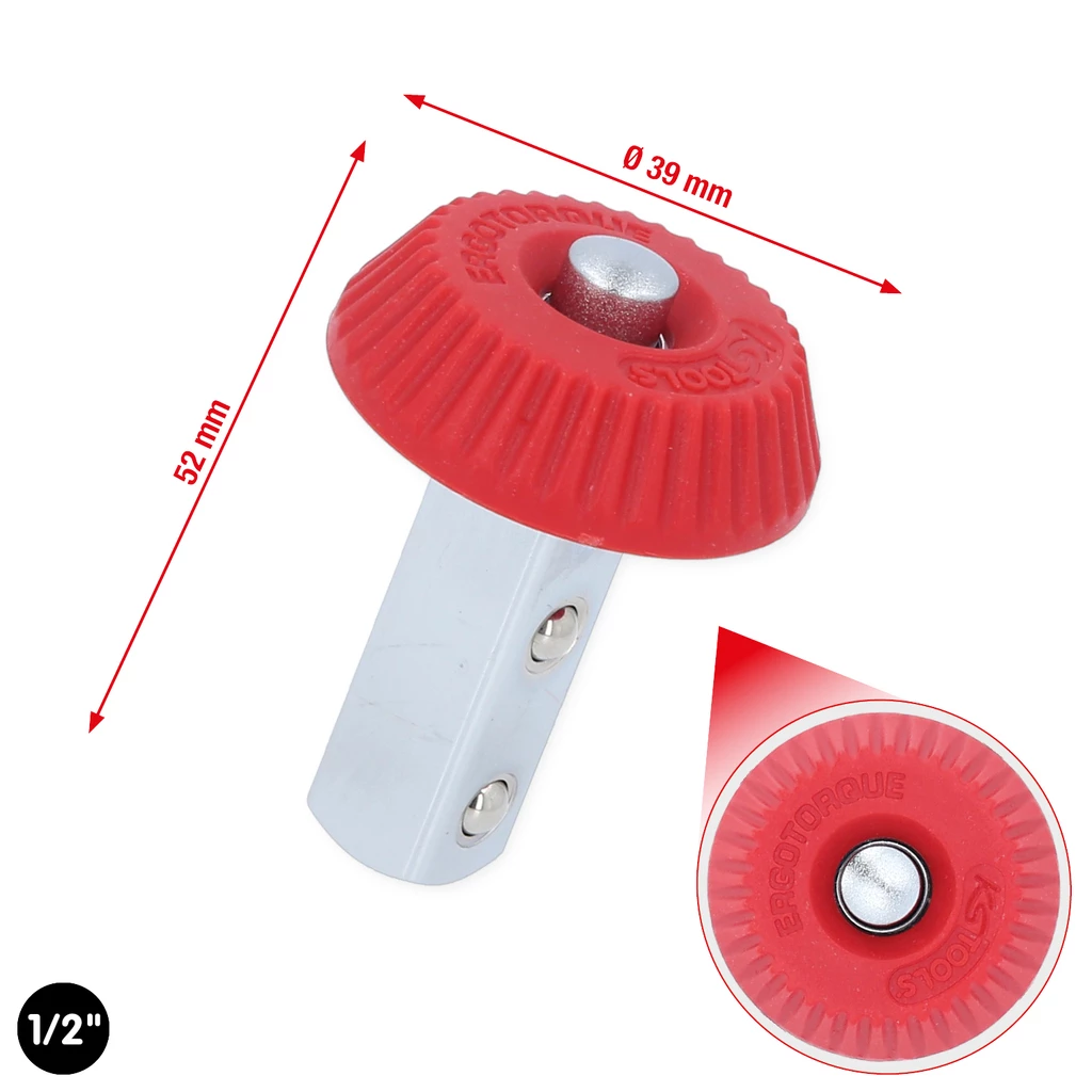 1/2" vridknapp-spärrfyrkant