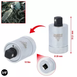 3/8" vridmomentbegränsare för tändstift. 18Nm