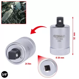 3/8" vridmomentbegränsare för tändstift. 24Nm