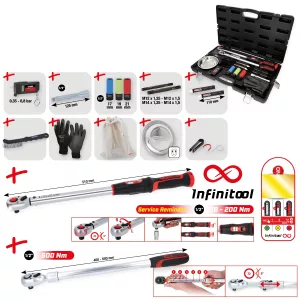 MASTER hjulbytes-service-sats med 1/2" INFINITOOL momentnyckel med spärrskaft. 20–200 Nm. 18 delar