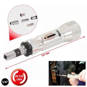 1/4" ESD mikrometerskala för vridmomentskruvmejsel. 20-120cNm
