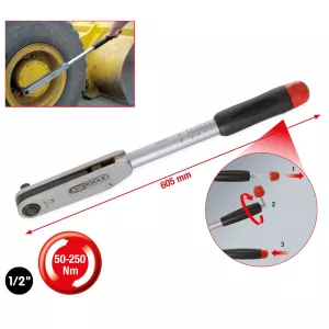 1/2" kortväg vridmomentnyckel. 50-250Nm