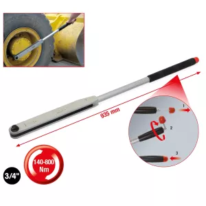 3/4" kortväg vridmomentnyckel. 140-800Nm