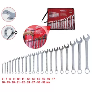 U-ringnyckelsats. vinklad. 21-delar 6-32mm