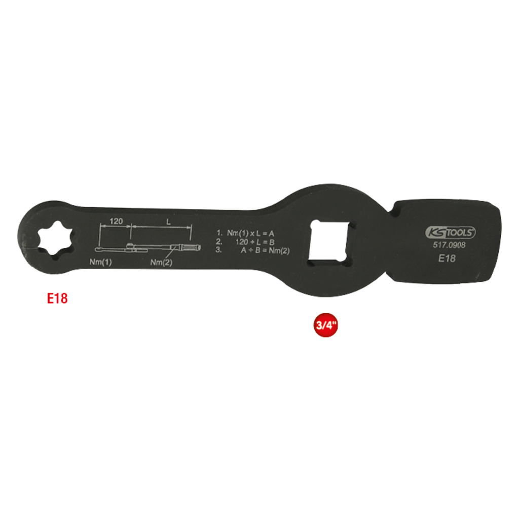 Slagnyckel Torx med 2 slagytor. E18