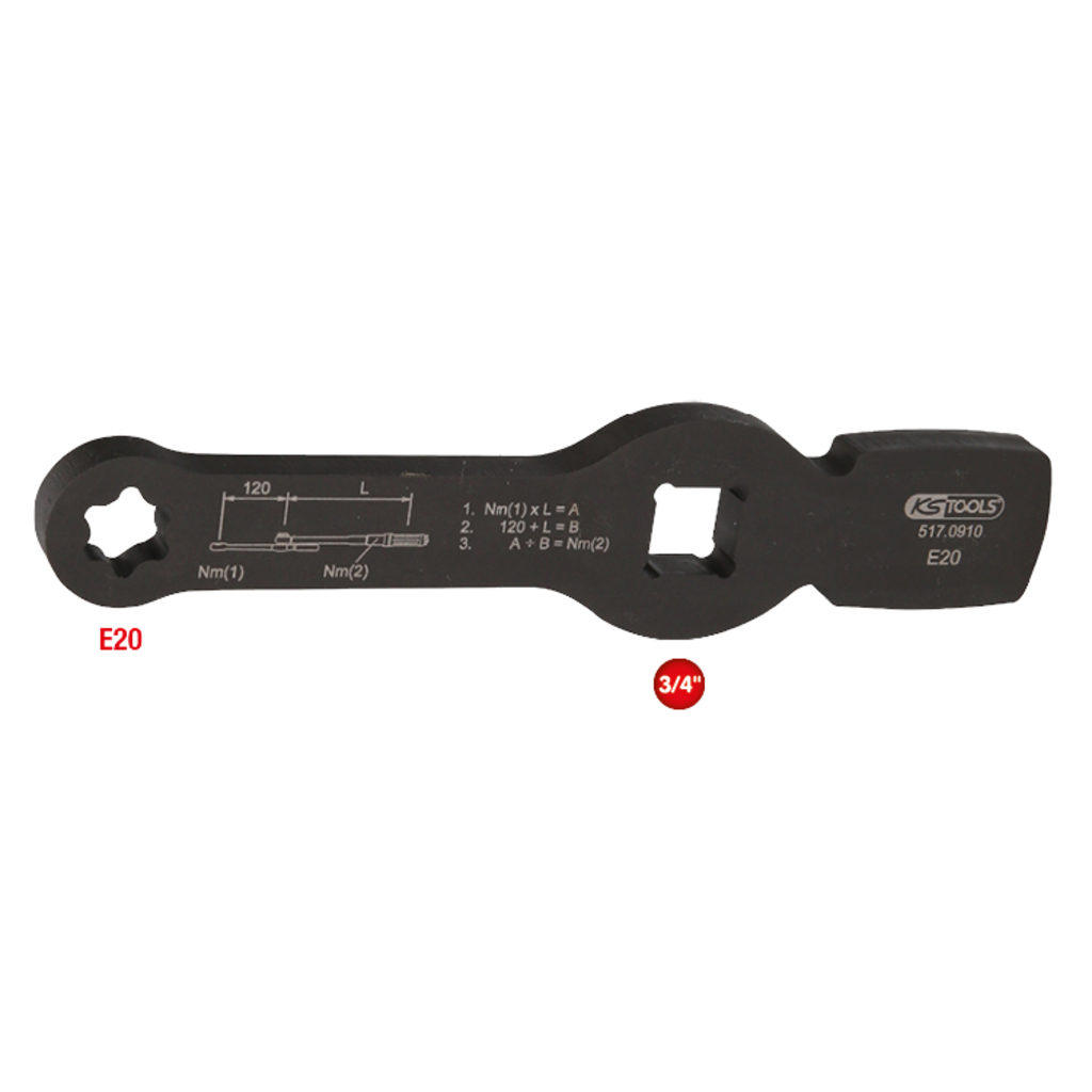Slagnyckel Torx med 2 slagytor. E20