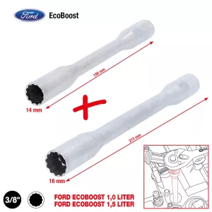 3/8" tändstiftshylssats för EcoBoost-motorer. 2 delar